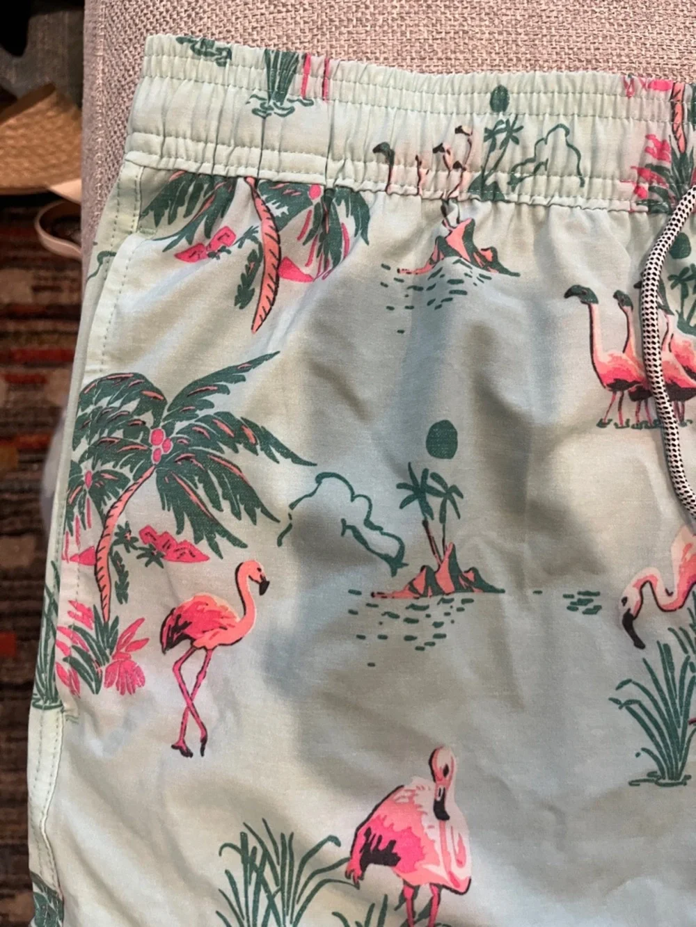 Men's Light Blue Flamingo Print Swim Shorts ripcurl Boca volley
